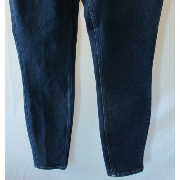 H & M Women's Mid Rise Dark Wash Straight Leg Zip Front Blue Jeans Size 12 - Picture 3 of 8